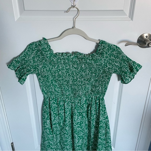Lulus smocked floral maxi Dress green white 35447 - Picture 8 of 13